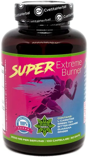 Super Extreme Burner, 1000 mg, 100 capsule, Cvetita Herbal