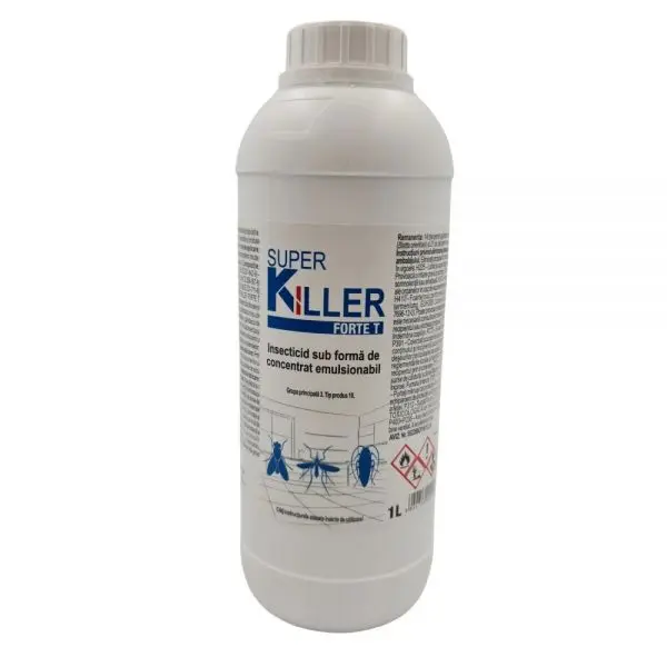 Super Killer Forte T 1L insecticid concetrat pentru combaterea mustelor tantarilor si gandacilor de bucatarie