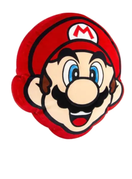 Super Mario Bros Head Cushion 27cm