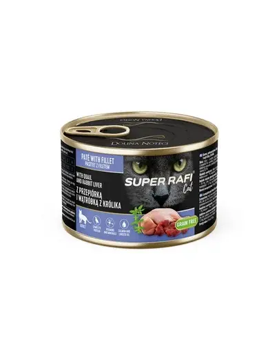 SUPER RAFI Cat cu prepeliță și ficat de iepure 185 g pentru pisici adulte