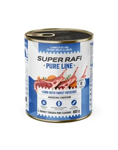 SUPER RAFI Pure Line miel și cartofi dulci 800 g hrană câini adulți