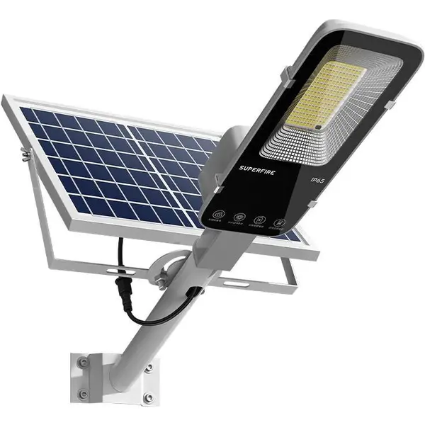 Supfire Lampa solara stradala LED Superfire FF5-D, Panou solar, Telecomanda, 468W, 1400lm, 20000mAh, IP65