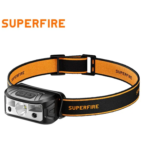 Supfire Lanterna LED pentru cap Superfire HL05-K, 120lm, 100m, 500mAh, Lumina rosie, control miscare