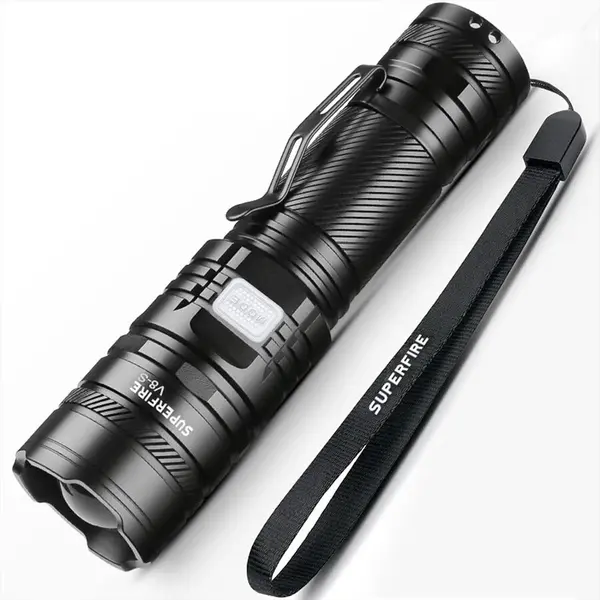 Supfire Lanterna LED Superfire V8-S, 2000lm, 300M, 5200mAh, Zoom, incarcare USB-C, 36W