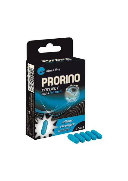 Supliment alimentar Ero - PRORINO Men Black Line, pentru îmbunătățirea performanței sexuale, 5 buc