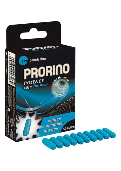 Supliment alimentar Ero - PRORINO Men Black Line, pentru îmbunătățirea performanței sexuale, 10 buc