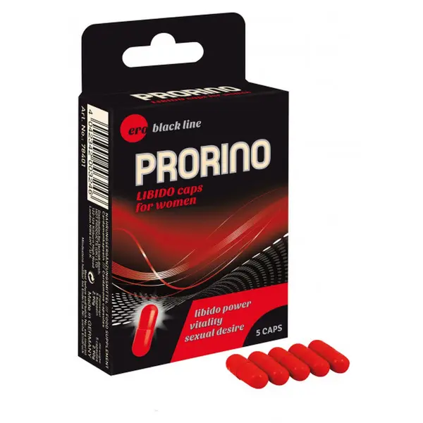 Supliment alimentar Ero - PRORINO Women Black Line, pentru stimularea libidoului feminin, 5 buc