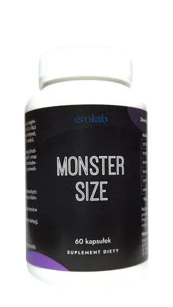 Supliment alimentar Erolab - Monster Size, pentru mărirea penisului și performanței sexuale, 60 capsule