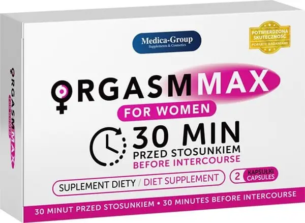 Supliment alimentar Medica Group - OrgasmMax crește libidoul și stimulează dorința sexuală, 2 buc