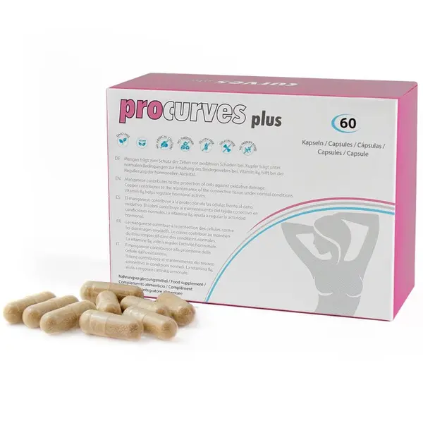 Supliment alimentar natural ProCurves Plus – 500 cosmetics, pentru fermitatea și mărirea sânilor, 60 capsule