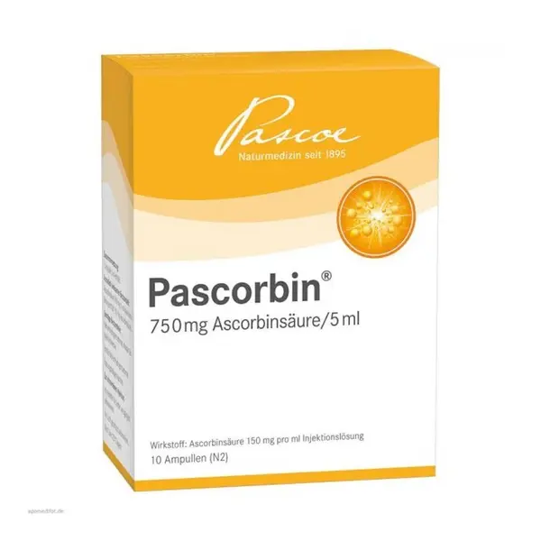Supliment Alimentar, Pascoe, Pascorbin, cu Vitamina C, pentru Sustinerea Sistemului Imunitar, 10 fiole x 5ml