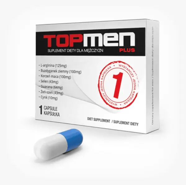 Supliment alimentar pentru bărbați SHS TopMen, pentru stimularea erecției și îmbunătățirea potenței, 1 buc