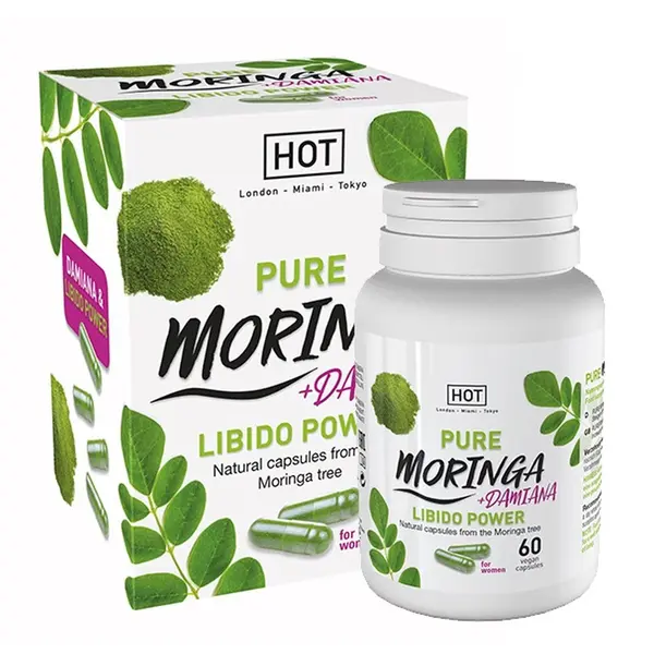 Supliment alimentar premium Hot - Moringa Libido Power, crește libidoul și oferă stare generală de bine, 60 buc
