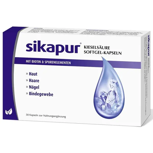 Supliment Alimentar, Sikapur, Silica sub forma de Acid Silicilic, pentru Par, Piele si Unghii Sanatoase, 30 capsule