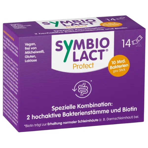 Supliment Alimentar, SymbioLact Protect, Sustine Sanatatea Intestinala si Contribuie la Mentinerea Mucoaselor Normale, cu Probiotice, 14 plicuri x 1gr