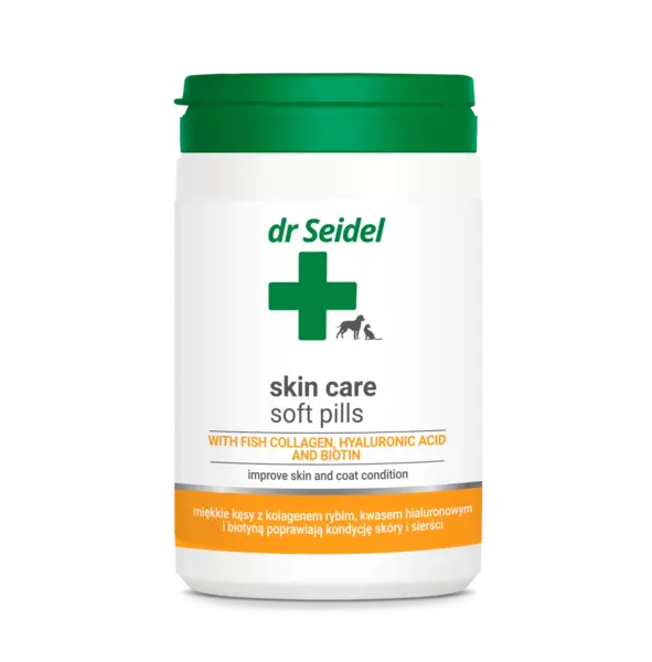 Supliment dermatologic pentru câini și pisici cu piele sensibilă sau blană ternă Dr Seidel Skin Care Softpills