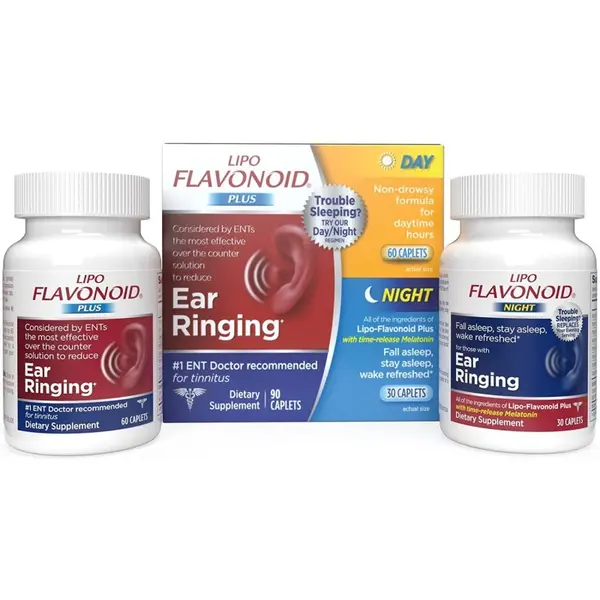 Supliment, DSE, Lipo-Flavonoid Plus, Tratament impotriva Tiuitului in Urechi, Tinitus, Meniere, Flacon Zi si Noapte 90cps