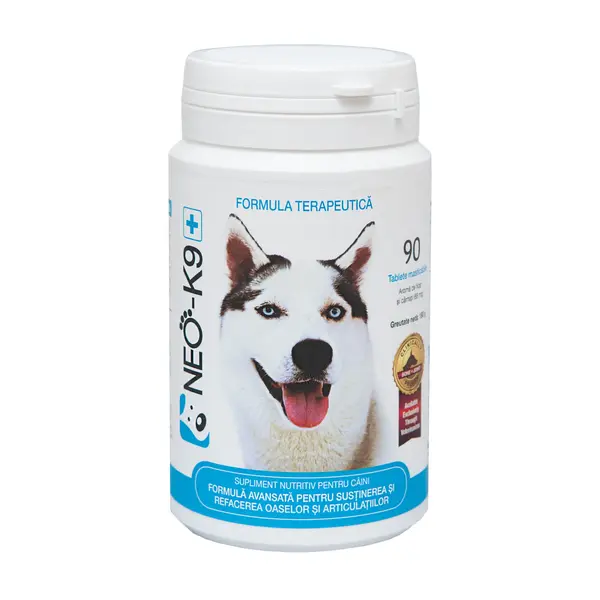 Supliment nutritiv pentru caini, Neo K9+, 90 tablete masticabile