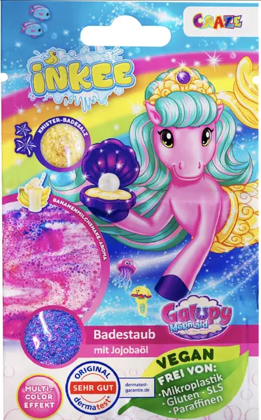Supliment pentru baie Craze Inkee - Galupy Mermaid, săruri de baie trosnitoare