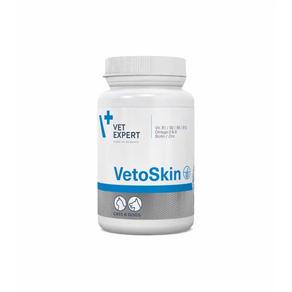 Supliment pentru tratarea afectiunilor dermatologice, la caini, VetoSkin Twist OFF, VetExpert, 60 capsule