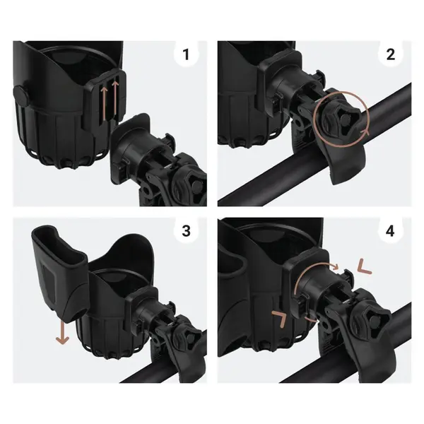 Suport 2 in 1 pentru pahar si telefon Sipo Negru universal