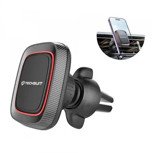 Suport Auto Magnetic Techsuit S4, Universal (Negru/Rosu)
