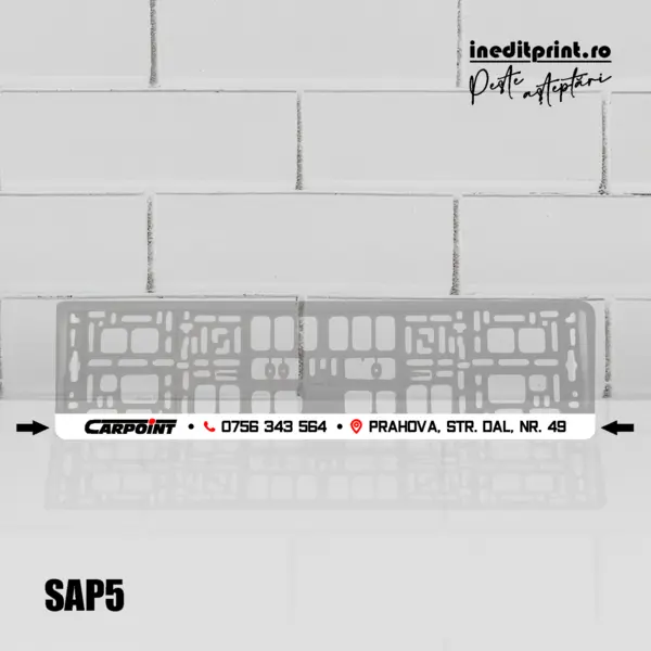 Suport Auto Personalizat (Firme) SAP5 Suport negru bagheta galbena