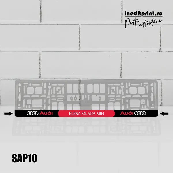 Suport Auto Personalizat SAP10 Suport negru bagheta alba