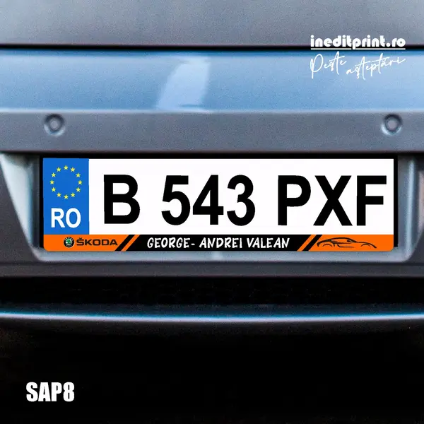 Suport Auto Personalizat SAP8 Suport negru bagheta alba