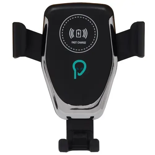 Suport auto Spacer 2 in 1 SPAA-AUTOCHG-01, fixare in grilaj, incarcare wireless Qi 10W (Negru)