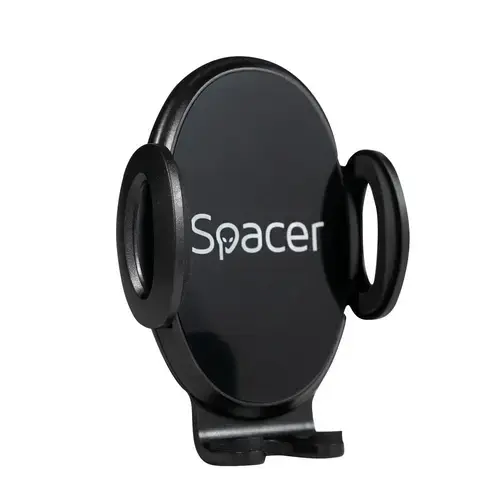 Suport auto Spacer, ventilatie prin clips prindere laterala rotire 360, Negru