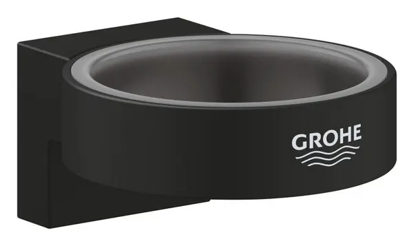 Suport baie Grohe Selection 41217KF0, montare pe perete, fixare ascunsa, alama, mat, Negru