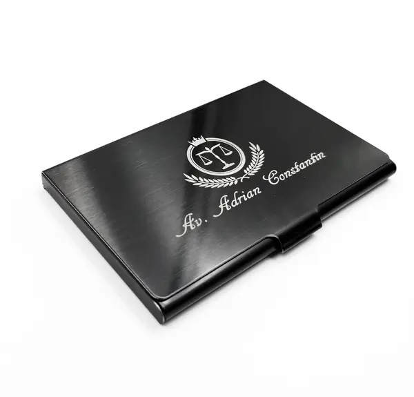 Suport carti de vizita/card personalizat negru