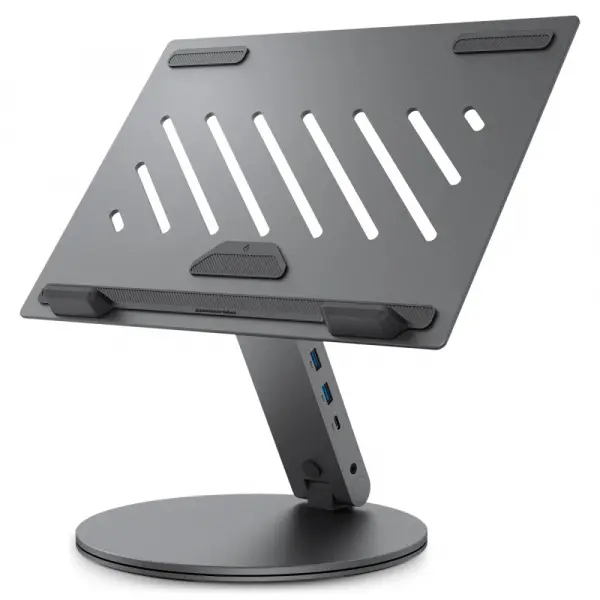 Suport cu Hub Spigen LD204H pentru Laptop max. 15.6inch, Gri AMP08885
