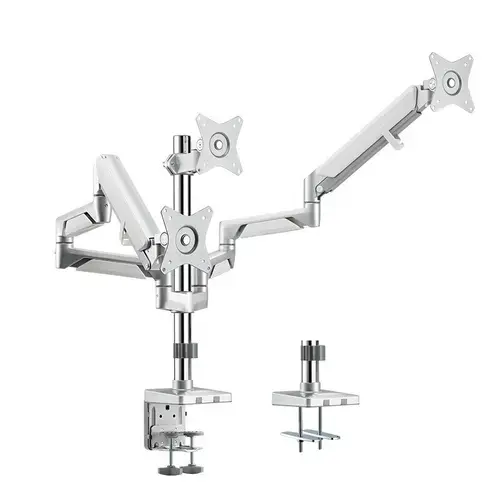 Suport de birou Logilink, pentru 3 TV/monitor plat, curbat, diagonala max 27 inch, rotatie, inclinare, pivotare, orizontala, verticala, totala, max 7 Kg x 3