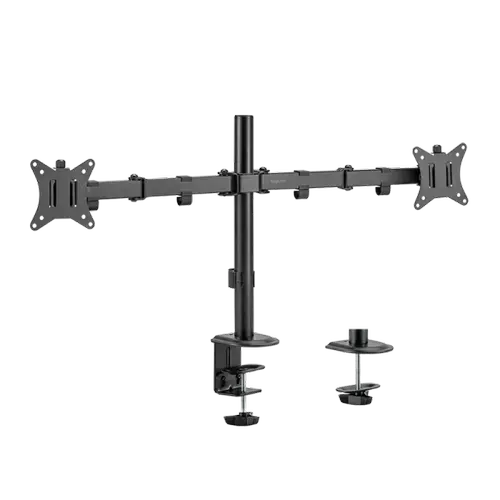 Suport de birou LOGILINK, pt 2 TV/monitor, plat, diag. max 32 inch, rotatie, inclinare, pivotare, orizontala, verticala, totala, max 9 Kg x 2