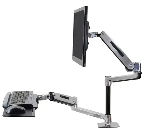 Suport de birou pentru monitor Ergotron WorkFit-LX, pana la 42inch, 11.3 kg, Pivot (Argintiu)