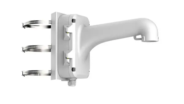 Suport de montare pe stalp vertical, pentru camere Hikvision Speed Dome, aliaj din aluminiu si otel, diametru stalp 67 la 127mm, Hikvision DS-1604ZJ-Pole