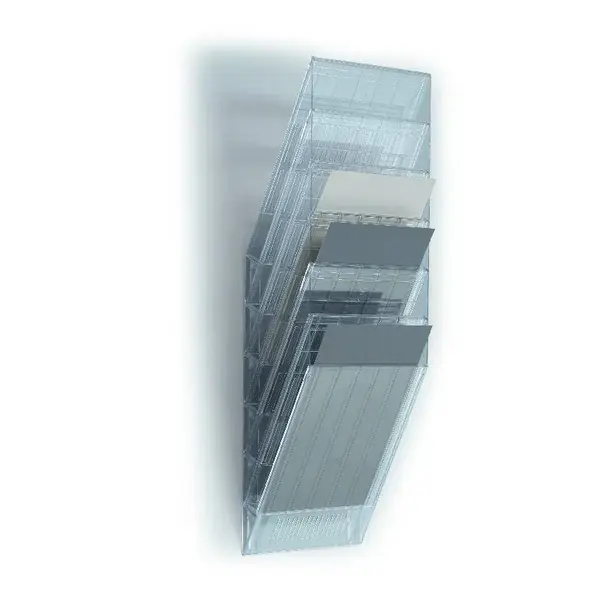 Suport de prezentare Flexiboox cu 6 compartimente A4 format portrait transparent Suport de prezentare Flexiboox cu 6 compartimente A4 format portrait transparent
