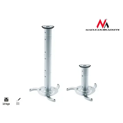 Suport de tavan universal pentru videoproiector, reglabil, rotire 360 grade (Argintiu)