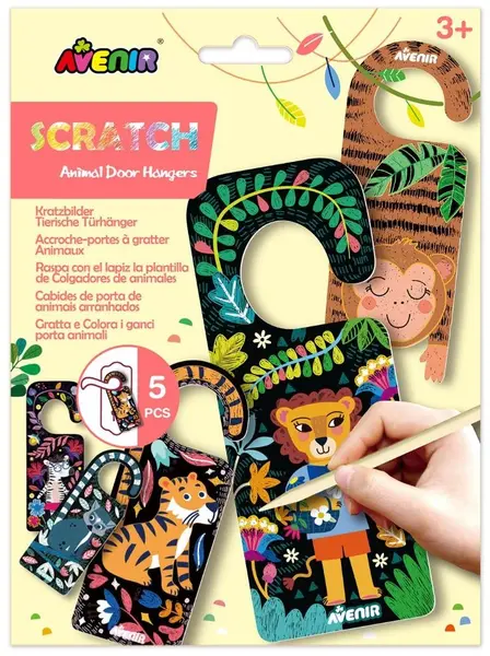 Suport de ușă scratch Avenir - Animale, 5 buc