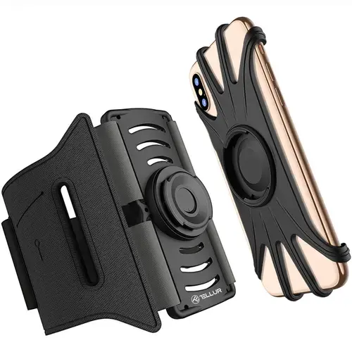 Suport detasabil Tellur de telefon 4inch-6.5inch pentru brat A100, Negru
