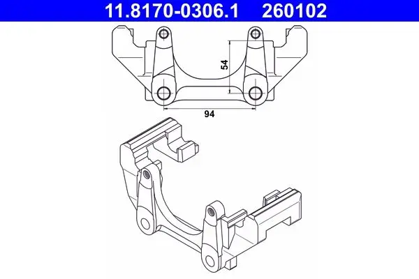 Suport,etrier ATE 11.8170-0306.1