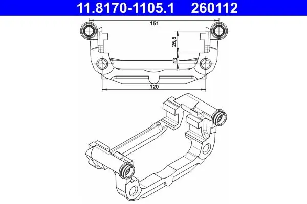 Suport,etrier ATE 11.8170-1105.1