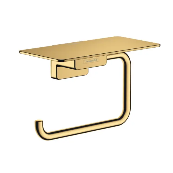 Suport hartie igienica cu polita, culoare auriu lucios Hansgrohe AddStoris 41772990