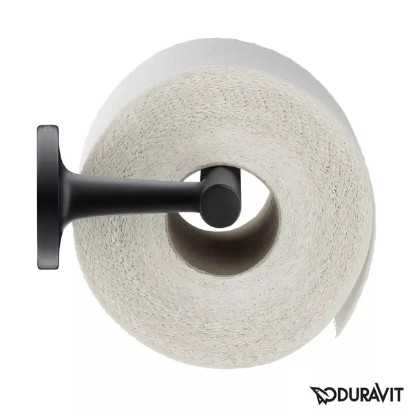 Suport hartie igienica Duravit Starck T 0099374600, montare pe perete, metal, Negru mat