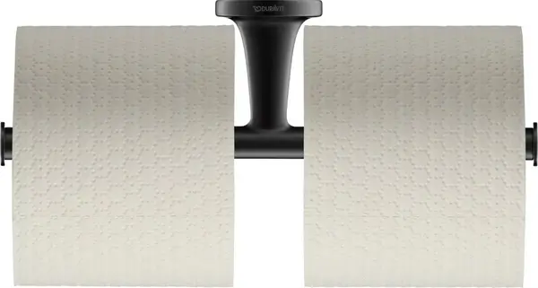 Suport hartie igienica Duravit Starck T 0099384600, montare pe perete, dublu, metal, Negru mat