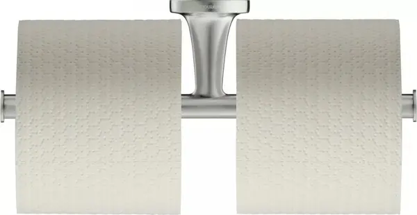 Suport hartie igienica Duravit Starck T 0099387000, montare pe perete, dublu, metal, Otel satinat