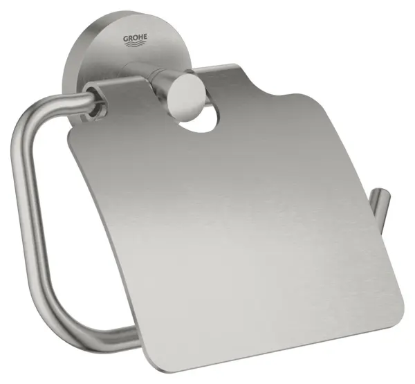 Suport hartie igienica Grohe Essentials, pe perete, metal, mat, otel satinat, 41179DC0