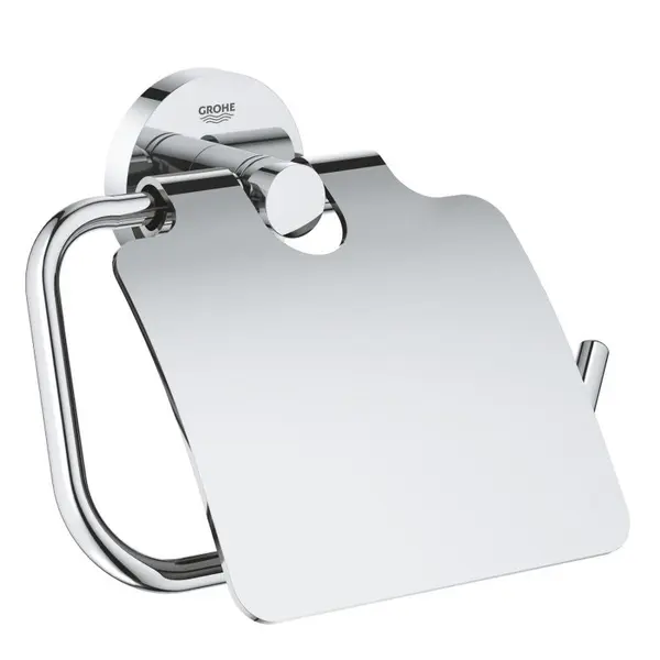 Suport hartie igienica Grohe Start 41179000, pe perete, capac, metal, Crom